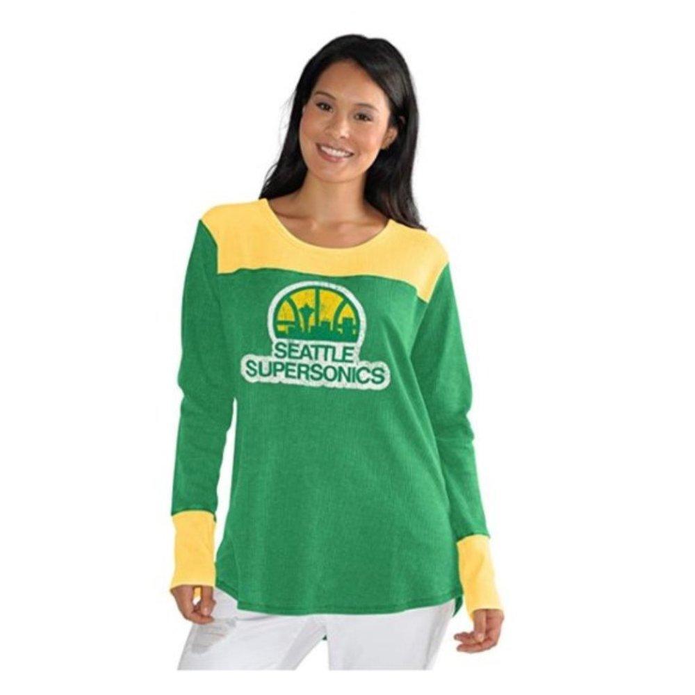 Retro NBA Seattle Supersonics Thermal Shirt - Picture 1 of 2
